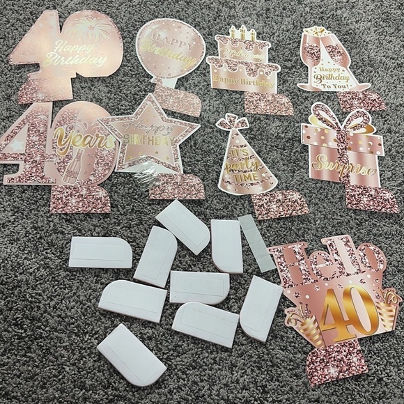 🐰 Rose Gold 40th Birthday Party Decorations Set - Picture 2 of 2